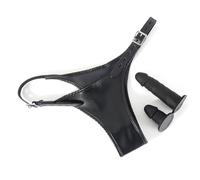 Cintura in Pelle con Doppio Dildo Rimovibile - Strap-On Regolabile per Coppie con Plug Anale e Vaginale - Accessorio per il Gioco Erotico