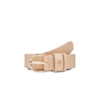 Cintura in pelle da 2,5 cm Beige 80 cm