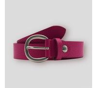 Cintura in pelle da donna tinta unita larga 3 cm con fibbia argento