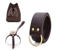 Cintura in pelle medievale di Halloween Borse in vita Pozione Bottiglia Medievale in pelle Pack laterale Mago Sacchetti in vita Pacchetto laterale PU Cintura, Cst009 4, Taglia unica, Bellezza di massa