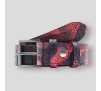 Cintura in pelle multicolore con stampa larga 4 cm