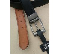 Cintura In Pelle Nera/Tan Reversibile 44/46 48/50 52/54 56/58 60/62 64/66