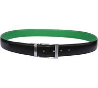 Cintura In Pelle Reversibile Justinreess England Juan Nera Verde 30 - 42