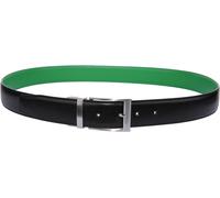 Cintura In Pelle Reversibile Mens Justin Reess England Nera Verde 30 - 42