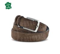 Cintura in pelle uomo camoscio classica marrone artigianale made in Italy