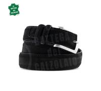 Cintura in pelle uomo donna scamosciata classica nero artigianale