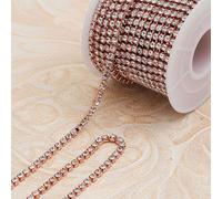 Cintura In Strass Rosa Oro Con Catena A Chiusura E Frange Per Festa
