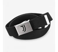 Cintura in Tessuto Nero Collezione Icon Fibbia Metallica con Logo Juventus