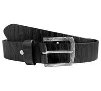 Cintura in Vera Pelle di Bufalo Leonardo Verrelli, Nera, Accorciabile, 140 cm