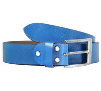 Cintura in vera pelle Leonardo Verrelli, accorciabile, Celeste, 120 cm