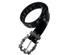 Cintura in vita con borchie in pelle PU, regolabile a vita larga, per donne e uomini, unisex, punk hiphop