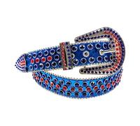 Cintura in vita di colore blu Cintura regolabile con fibbia con strass per donna ragazze sottile paillettes pieno cinturino in vita per jeans vestito brillante per abiti larghi per abiti cappotto