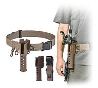 Cintura in Vita Portacanna da Pesca,Cintura da Pesca Per Esche da Esterno con Anelli a Gancio a D, Cintura da Pesca Regolabile Cintura Portacanna in Vita Per Surf Casting Kayak Accessori(Cachi)