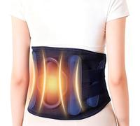 Cintura in vita riscaldata, con supporto per la schiena e custodia per moxibustione, massaggio a vibrazione a doppio motore, 4 barre di supporto curve, design surround a 360°, unità principale