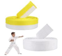 Cintura Judo Karate da 200 cm, 2 cinture professionali Taekwondo,cinture arti marziali,cinture Aikido, cinture arti marziali per bambini e adulti,cinture arti marziali Karate (bianca e bianco-gialla).