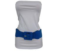 Cintura Larga Cobalto Blu Cielo Elastico A Forma Quadrata M L