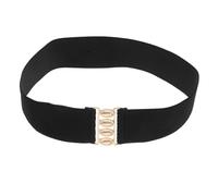 Cintura Larga Elastica Regolabile Donna per Abiti, Nero | Nailon e Lega di Zinco, Stile Minimal Vintage Chic, Adatta a Diversi Outfit e Occasioni