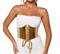 Cintura larga per abito cintura dorata sottoseno grande cintura d'oro per le donne cintura elastica per abito cintura in vita cinchs, Gd, Etichettalia unica