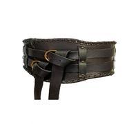 Cintura Larga Vintage Medievale Cintura da Cavaliere da Uomo Con Armatura Vichinga Cintura Larga in Pelle Pu Steampunk Pirata per Oggetti di Scena di Halloween per Adulti