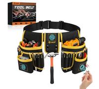 Cintura magnetica per attrezzi, da uomo, 26 tasche, resistente, custodia per attrezzi, fondina magnetica per unghie, cintura staccabile regolabile in vita per tuttofare, appaltatore, meccanico