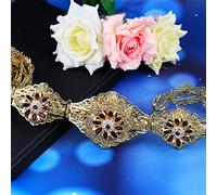 Cintura marocchina per le donne gioielli da sposa colore oro argento fiore catena vita abito arabo caftano cintura
