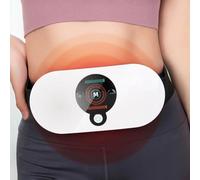Cintura massaggiante addominale EMS con calore e vibrazione - Cintura elettrica per bruciare i grassi, ridurre la cellulite e tonificare i muscoli | Ricaricabile tramite USB,White