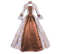 Cintura medievale gambeson alla moda, stile gotico, abito midollo, maniche lunghe svasate, linea A, abito da festa per cosplay, gold, 4XL