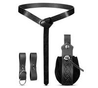 Cintura medievale in pelle con coulisse in vita borsa pozione tappata bottiglia per adulti Halloween LARP Cosplay accessorio per giochi di ruolo, Arancione