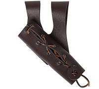 Cintura medievale in pelle con pugnali e rana, per cosplay di cavalieri guerrieri pirati, Fodero marrone, Taglia unica, Bellezza di massa