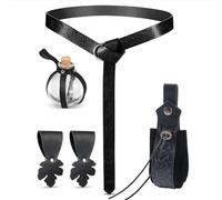 Cintura medievale portafoglio con portamonete gonna escursioni per adulti costume medievale mascherate festa vestire decorazioni vita, Nero