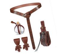 Cintura medievale portafoglio con portamonete gonna escursioni per adulti costume medievale mascherate festa vestire decorazioni vita, Marrone