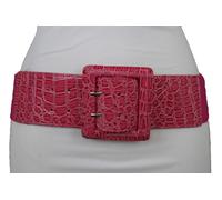 Cintura Moda Donna Rosa Con Fascia Elastica Larga Vita Alta Taglia M L XL