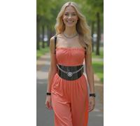 Cintura Moda In Metallo Color Peltro Larga Con Medaglione A Forma Di Leone S M