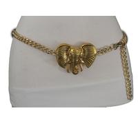 Cintura Moda In Metallo Dorato Per Donne Con Fibbia A Elefante Africano S M L XL