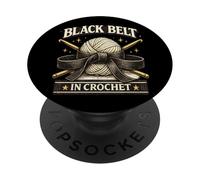 Cintura nera all'uncinetto Craft Humor Crocheters Yarn Mastery PopSockets PopGrip Adesivo