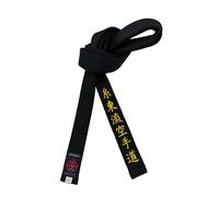 Cintura nera karate Shito-Ryu da 4,1 cm di larghezza, cintura giapponese ricamata per karate unisex per giovani, nero, 260cm