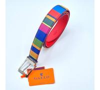 Cintura Pelle Gallo Rigata Doublè Modificabile Cobalto Mapo in Pelle H 3,5 cm