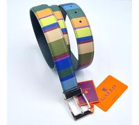 Cintura Pelle Gallo Rigata Doublè Modificabile Royal Corda in Pelle H 3,5 cm
