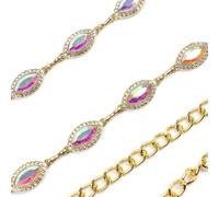 Cintura per abiti eleganti da donna pietre gioiello con strass luminose base oro