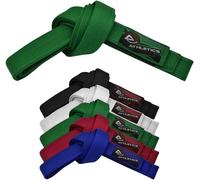 Cintura per arti marziali Athletics Gear AG Karate, 100% cotone con cuciture multiple per BJJ, Judo, Taekwondo e Karate (Verde, 220cm)