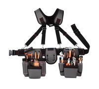 Cintura per attrezzi da costruzione, organizer in vita resistente, kit portatile | Set professionale di attrezzi da lavoro con supporto per bretelle, spaziosa borsa per agricoltori, costruttori