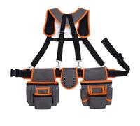 Cintura per attrezzi da elettricista, staccabile, con 2 tasche magnetiche, resistente, con 18 tasche, per falegnameria, idraulici, costruzioni, tetti, giardinaggio
