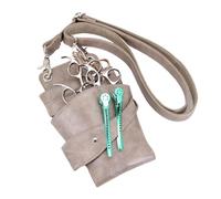 Cintura per attrezzi da parrucchiere, forbici da parrucchiere, borsa per parrucchieri, in pelle PU, fondina per cintura per parrucchiere, pettine e barbiere, leggera, multi tasca (grigio)