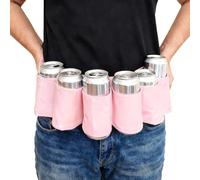 Cintura per birra, confezione da 6 pezzi, regolabile, per uomini e donne, porta birra rosa, per campeggio, escursionismo, picnic, feste e regali, cinture per birra accessori