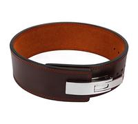 Cintura per lo squat nel bodybuilding, cintura in pelle per il sollevamento pesi, supporto per la vita in vera pelle per lo stacco da terra, lo squat e gli allenamenti di forza (Marrone)