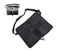 Cintura per Pennelli per Trucco, Borsa per Pennelli Cosmetici Professionale con 23 Tasche con Cinturino in Vita Regolabile, Materiale PU, per Truccatore, Studio, Salone