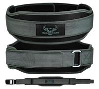 Cintura per sollevamento pesi a doppia resistenza 5,5, in neoprene, per palestra, bodybuilding, stacchi, sollevamento, fitness, allenamento, unisex, supporto lombare (L, verde militare)