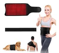 Cintura per Terapia con Luce Rossa, con Massaggio e Luce Infrarossa da 660 nm/850 nm, 5 Livelli di Intensità Luminosa e Vibrazione, Modalità a Impulsi da 10 Hz, per Alleviare il Dolore