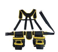 Cintura Porta Attrezzi con Bretelle, Curcuma Nera | Multitasche, Borsa Porta Attrezzi con Imbracatura, Ergonomico, per Cantiere, Manutenzione Domestica