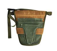 Cintura porta attrezzi da giardino con tasche multiple per donne e uomini, verde e marrone, 28,5 x 30 cm